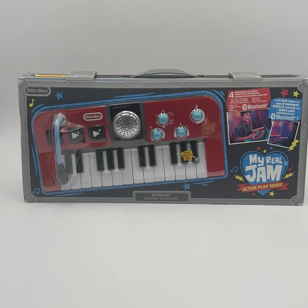 Little Tikes My Real Jam Keyboard Bluetooth Mic Red Kids Piano NWT
